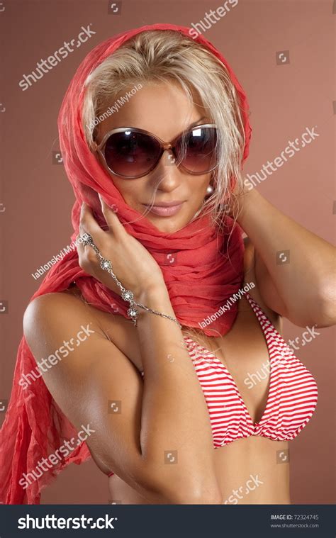 Beautiful Sexual Girl Blonde Short Shorts Stock Photo Edit Now 72324745