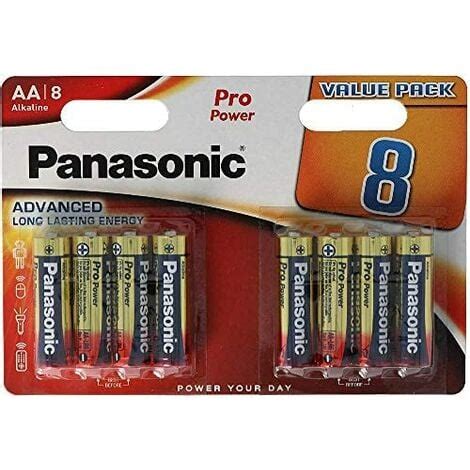 Panasonic Pro Power Batterie Alcaline AA Mignon 8 Pezzi Lunga