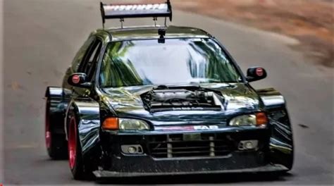 Brutal Honda Civic WideBody EG6 450Hp Turbo V6 Swap Monster By