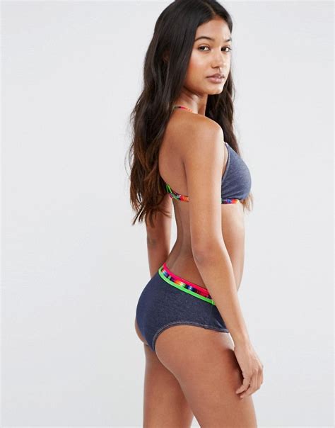 Hobie Denim Hipster Bikini Bottom Navy Bikini Bottoms Thong Bikini