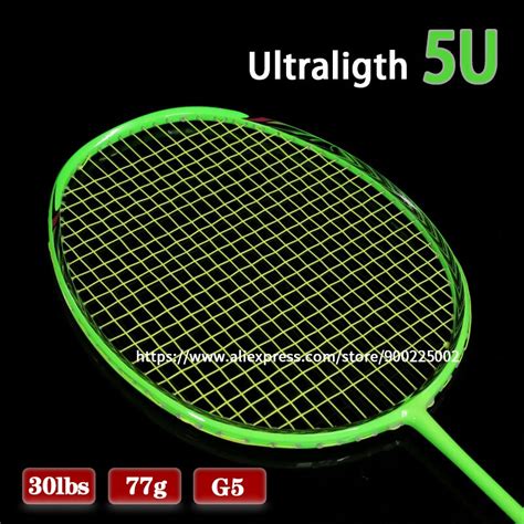 Super Licht U Carbon Fiber Badminton Rackets Stru Grandado