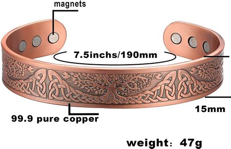 Magenergy Copper Bracelet For Men Life Of Tree Magnetic Therapy Bracelet Viking Jewelry 7