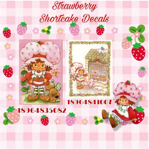 Strawberry Shortcake Bloxburg Decals In 2024 Bloxburg Decals Codes