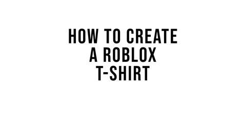 How To Create A Roblox T Shirt Youtube