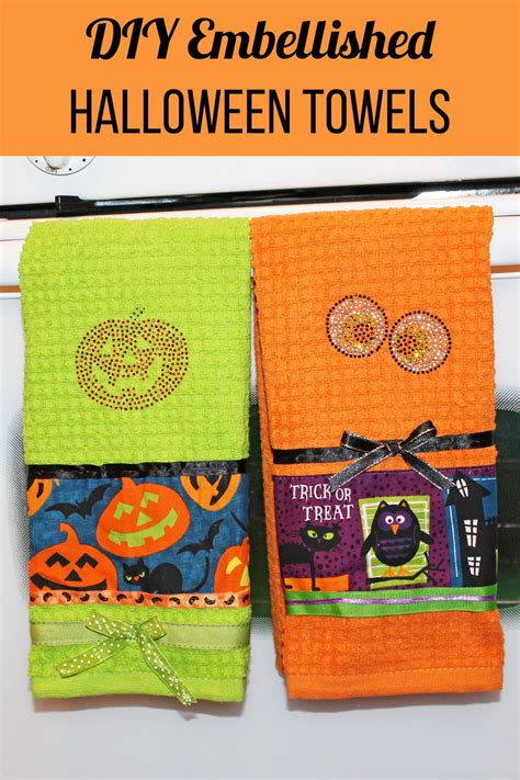 Diy Embellished Halloween Towels