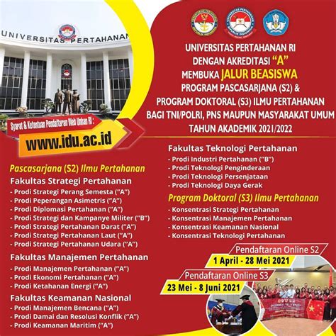 Universitas Pertahanan Buka Program Beasiswa S2 Dan S3 Ayo Buruan