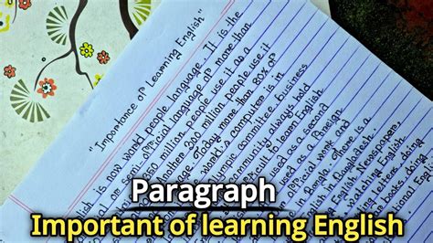 Paragraph Important Of Learning English Importance Of Learning English