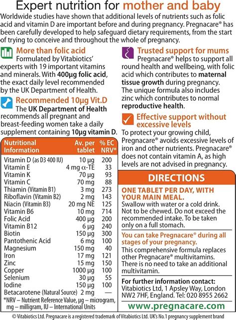 Pregnacare Original 30 Tablets By Vitabiotics Essential Prenatal