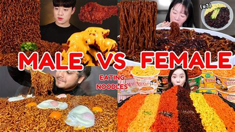 Hungriest Mukbangers Male Vs Female Mukbangers Eating Noodles