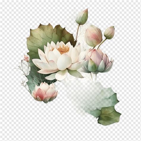 Lotus Flower Watercolor Lotus Png Pngwing