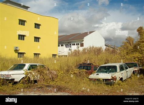 Infrared Image Scene Of Abandoned Vehicle In The Bushes Stock Photo Alamy