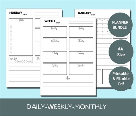 2023 Monthly Planner 2023 Daily Planner 2023 Weekly - Etsy Hong Kong