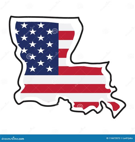 Isolated Map Of The State Of Louisiana Stock Vector Illustration Of