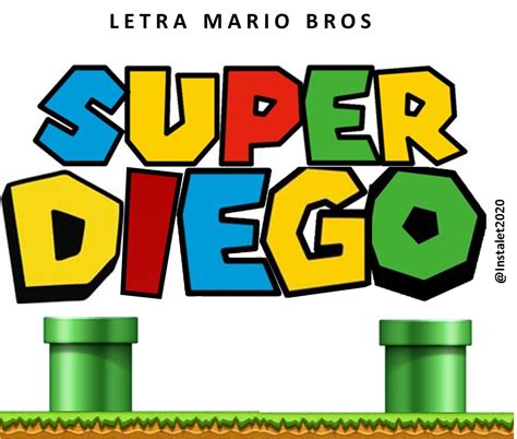 Letrero Super Diego Mario Bros Digital Stamps Diego Hello Kitty