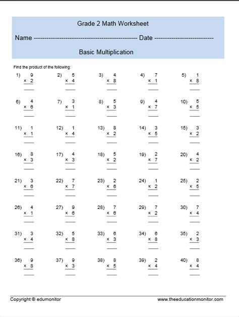 Multiplication For 2nd Grade Worksheets Multiplication Worksheets