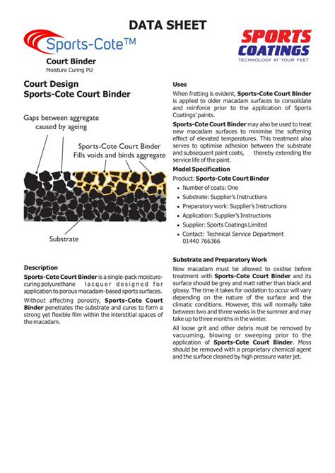 Pdf Data Sheet Sports Cotetm Is Applied To Older Macadam Surfaces