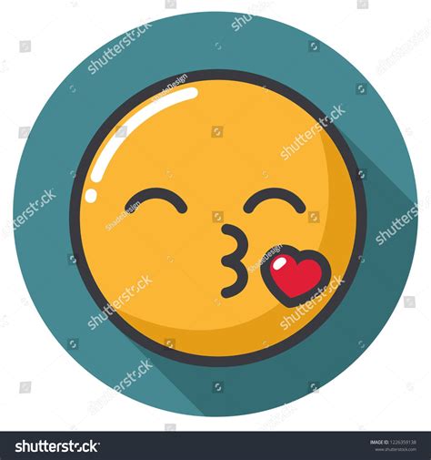 Vector Emotion Icon Blowing Kiss Smile Royalty Free Stock Vector