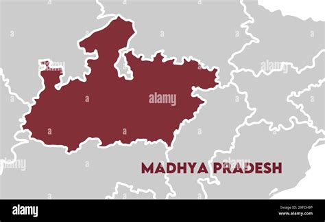 Madhya Pradesh Map Highlighted1 State Of India Republic Of India