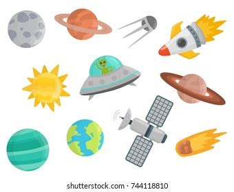 Space Landing Planets Spaceship Solar System Stock Vector Royalty Free