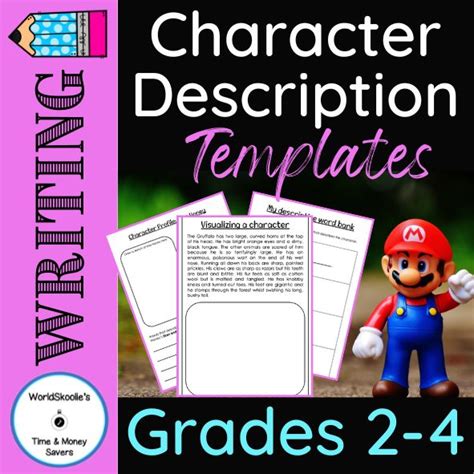 Character Description Writing Templates Pack Set 2 Character