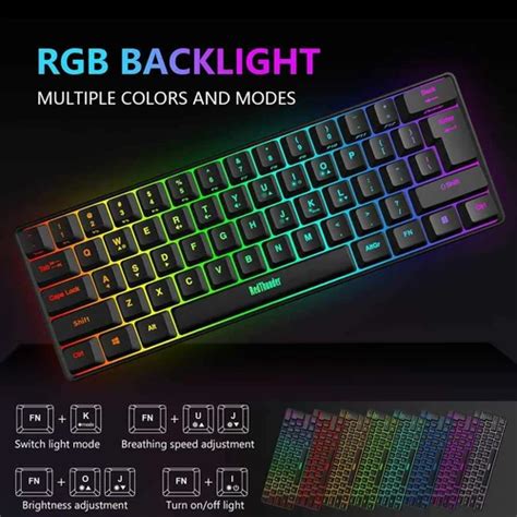 Klawiatura Mechaniczna Przewodowa Gamingowa RedThunder G62 Blacklit RGB