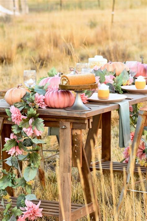 Fall Pumpkin Floral Blush Tablescape Pumpkin Cheesecake Recipe