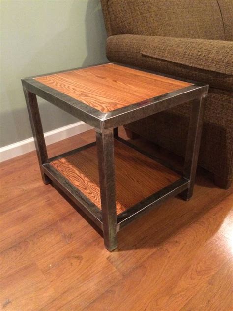 Welded End Table 1 12 Square Tubing And 34 Red Oak Tables