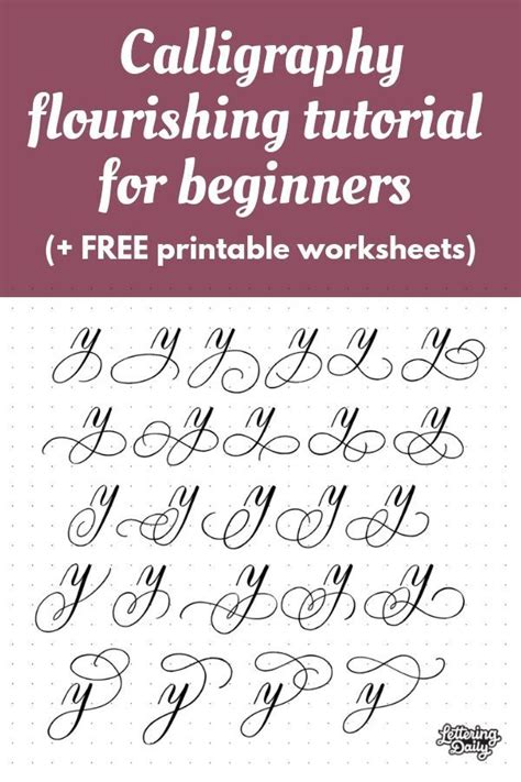 How to do calligraphy flourishing free worksheets – Artofit