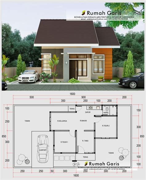 Desain Rumah Minimalis Tipe Kapling Melebar X M Kamar Tidur