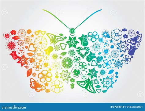 Rainbow Flower Butterfly Stock Vector Illustration Of Floral 27284914