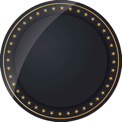 Black Empty Round Label Element On White Background Vector