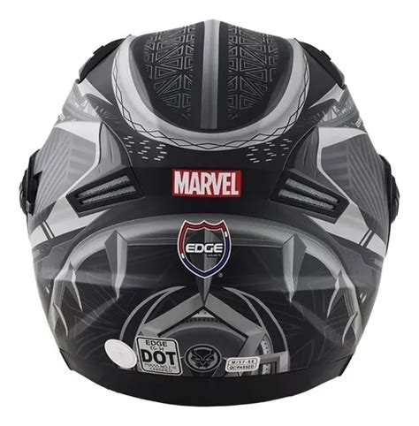 Casco Moto Edge Marvel Black Panter Certificado Dot Color Negro