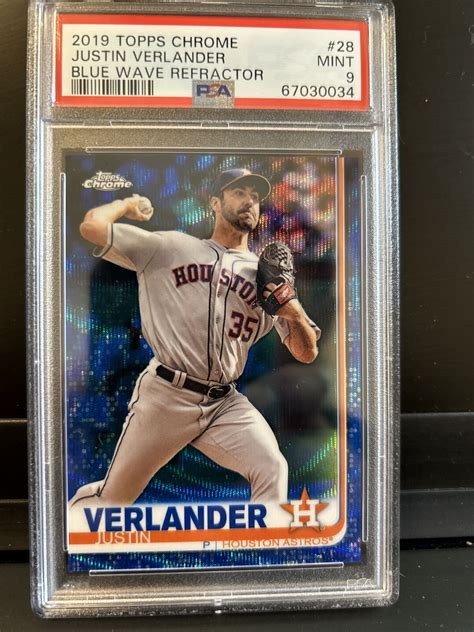 Topps Chrome Blue Wave Refractor Justin Verlander For