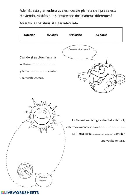 Movimientos De La Tierra Interactive Worksheet For Segundo De Primaria Artofit