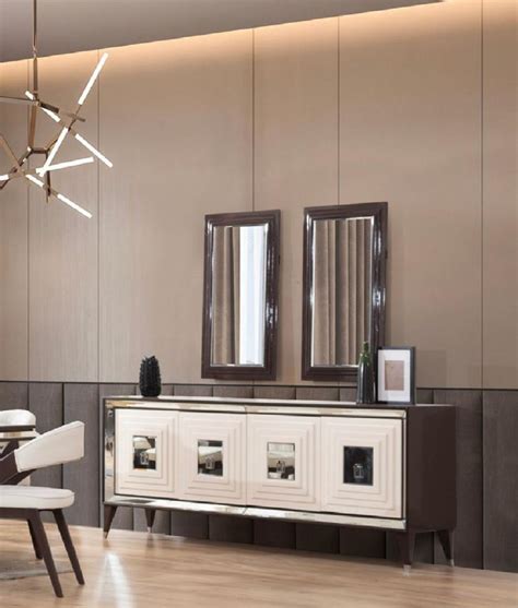 Casa Padrino buffet de luxe marron foncé crème argent 220 x 48 x H