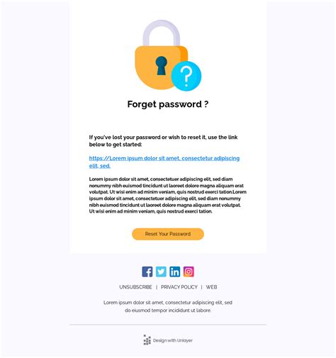 Free Password Reset Email Templates Unlayer