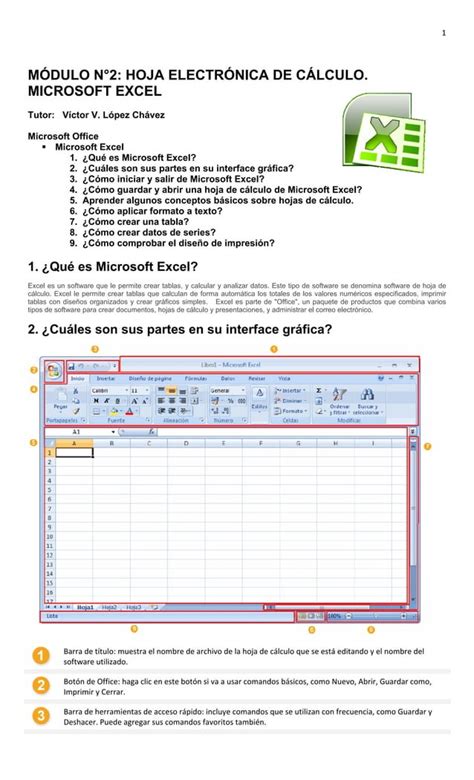 Hoja Electr Nica De C Lculo Ms Excel Pdf