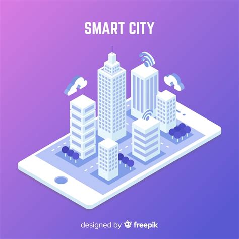 Premium Vector Isometric Smart City Background