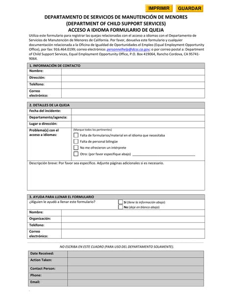 California Acceso A Idioma Formulario De Queja Fill Out Sign Online