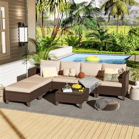 Gyutei Piece Patio Wood Furniture Set For Porch Lawn Garden Backyard