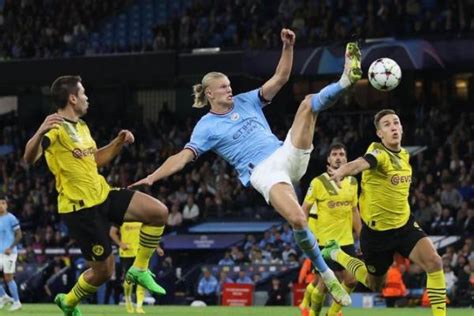 City Kalahkan Borussia Dortmund 2 1 Erling Haaland Cetak Gol Ke Bekas