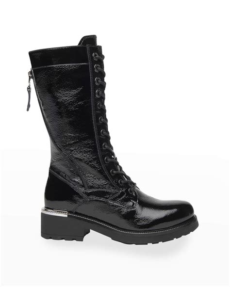 Nerogiardini Zip Detail Metallic Heeled Combat Boots Neiman Marcus