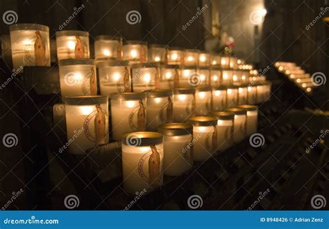 Candles in Notre Dame stock photo. Image of candles, salvation - 8948426