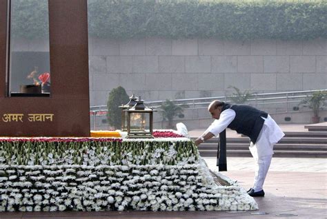 Defence Minister Rajnath Singh Pays Tribute At The National War