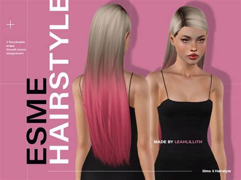 Leah Lillith S LeahLillith Esme Hairstyle Sims Hair Hairstyle Sims