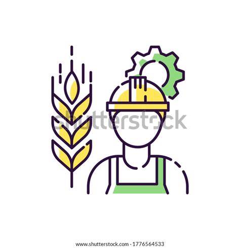 Agricultural Engineer Rgb Color Icon Manufacturing Stock Vector