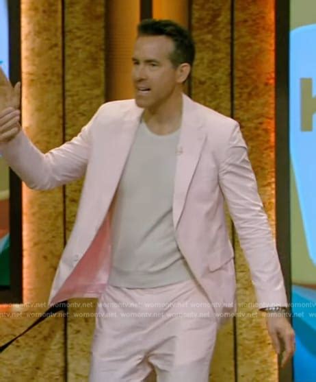 Wornontv Ryan Reynoldss Pink Cotton Blazer And Pants On Live With Kelly And Mark Clothes And