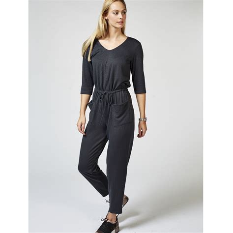 Kim And Co Soft Touch 34 Sleeve Drawstring Jumpsuit Qvc Uk