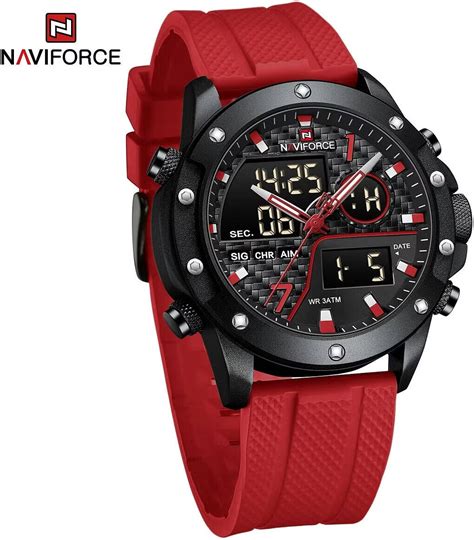 Naviforce Mens Watches Digital Quartz Watch Waterproof Sport