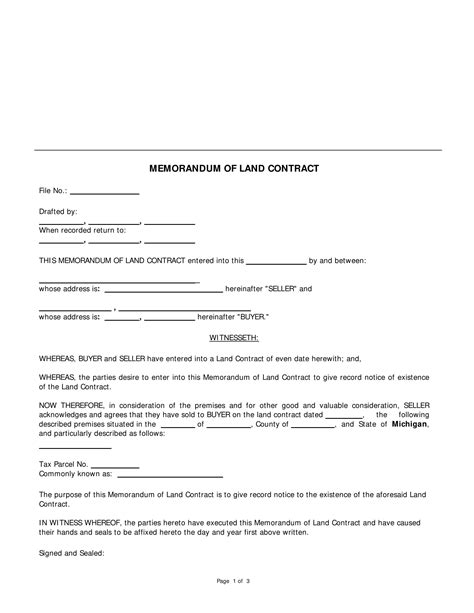 Land Contract Form Michigan Fill Out Printable PDF Forms Online